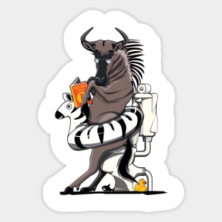 Wildebeest on the Toilet Sticker